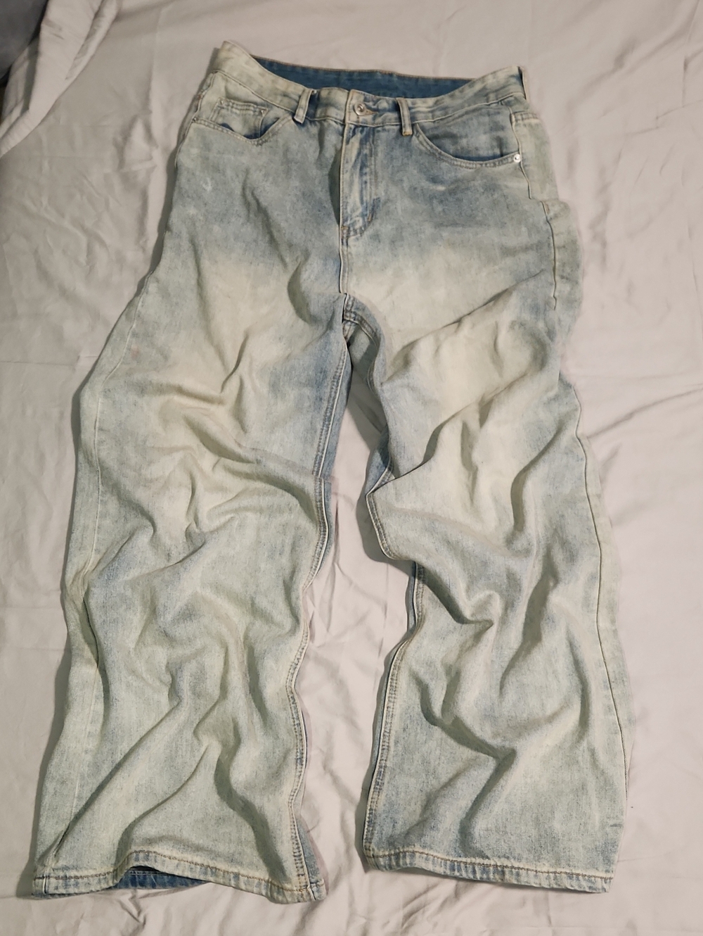 Light Wash Men's Jeans - Casual Wide Leg